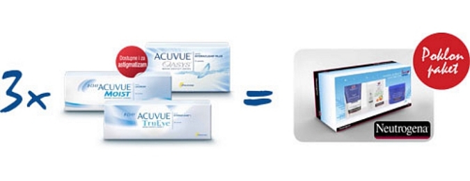 Posebna promocija Acuvue kontaktnih leća - Neutrogena poklon paket