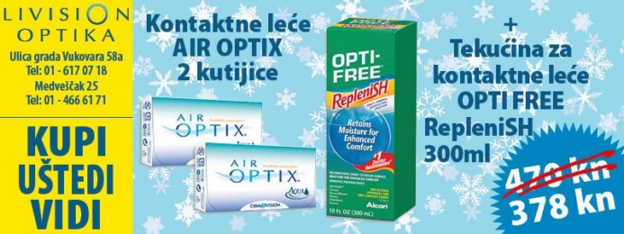 Air Optix i Opti Free Replenish promocijski popust u Livision optici