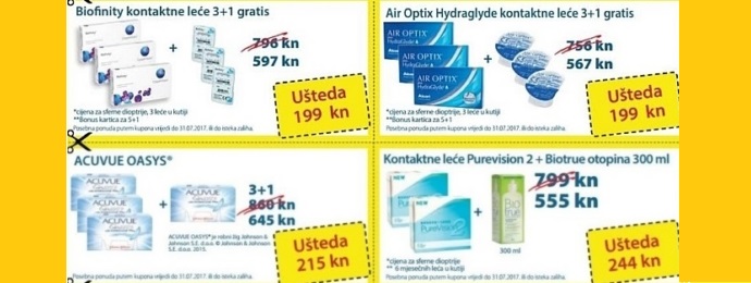 Uštede na kontaktne leće, otopine i kapi